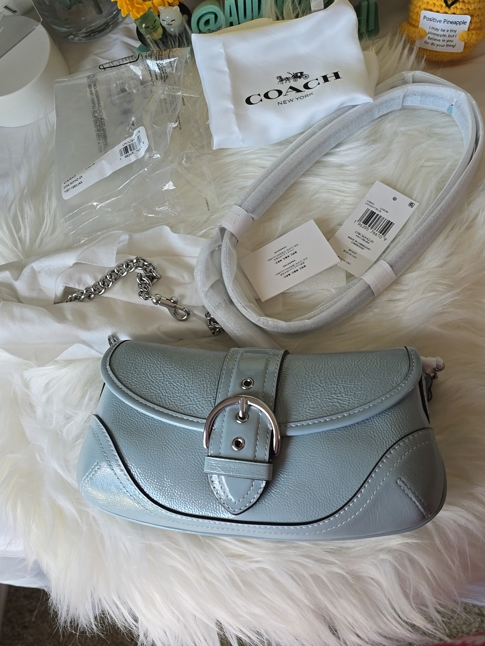 Coach NWT SOHO Light Blue Leather Mini Shoulder  25 Bag  A2579- CAN43 - Picture 16 of 17